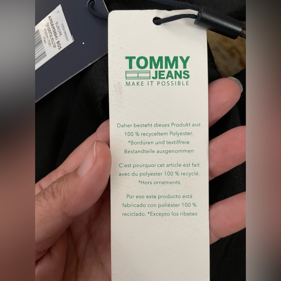 Tommy Jeans Rolltop Backpack NWT — Imported from Europe Black Canvas — Recycled - Picture 6 of 8